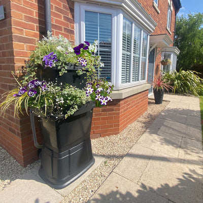 2 Tier 134 Litre Water Butt With Planters