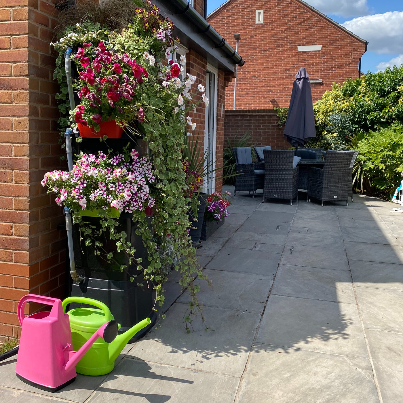 200 Litre 3 Tier Water Butt with Sage Green Planters and Drip Irrigation Kit- BLACK FRIDAY DAY 8