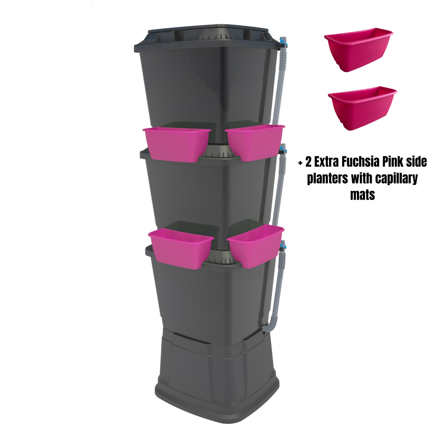 200 Litre 3 Tier Water Butt with 6 Fuchsia Pink Planters Kit- BLACK FRIDAY DAY 7