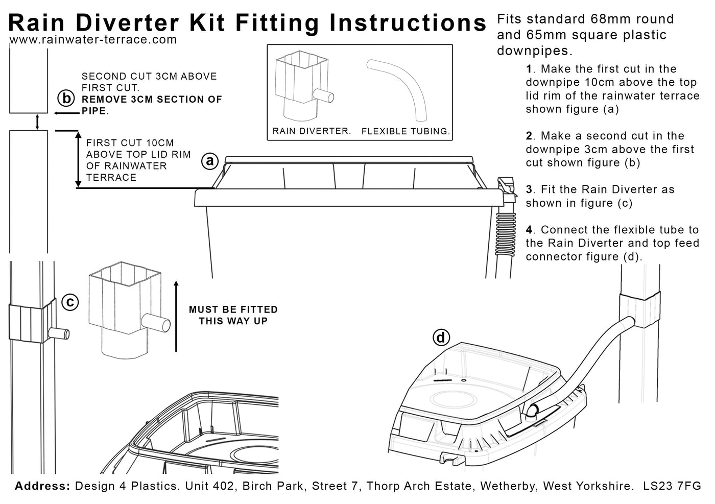 Standard rainwater diverter