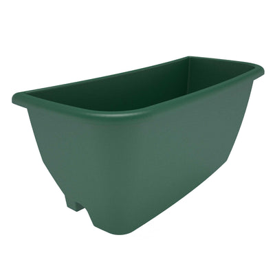 Dark green water butt planter with self watering capillary mat perfect for herbs and trailing plants