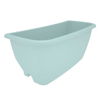 Duck egg blue water butt planter for rainwater terrace rainwater systems